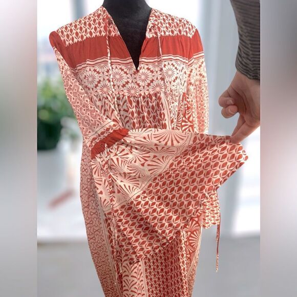 WARM NY 2017 Runway Bell Flare Sleeve Bohemian dress Size Small - Picture 5 of 16